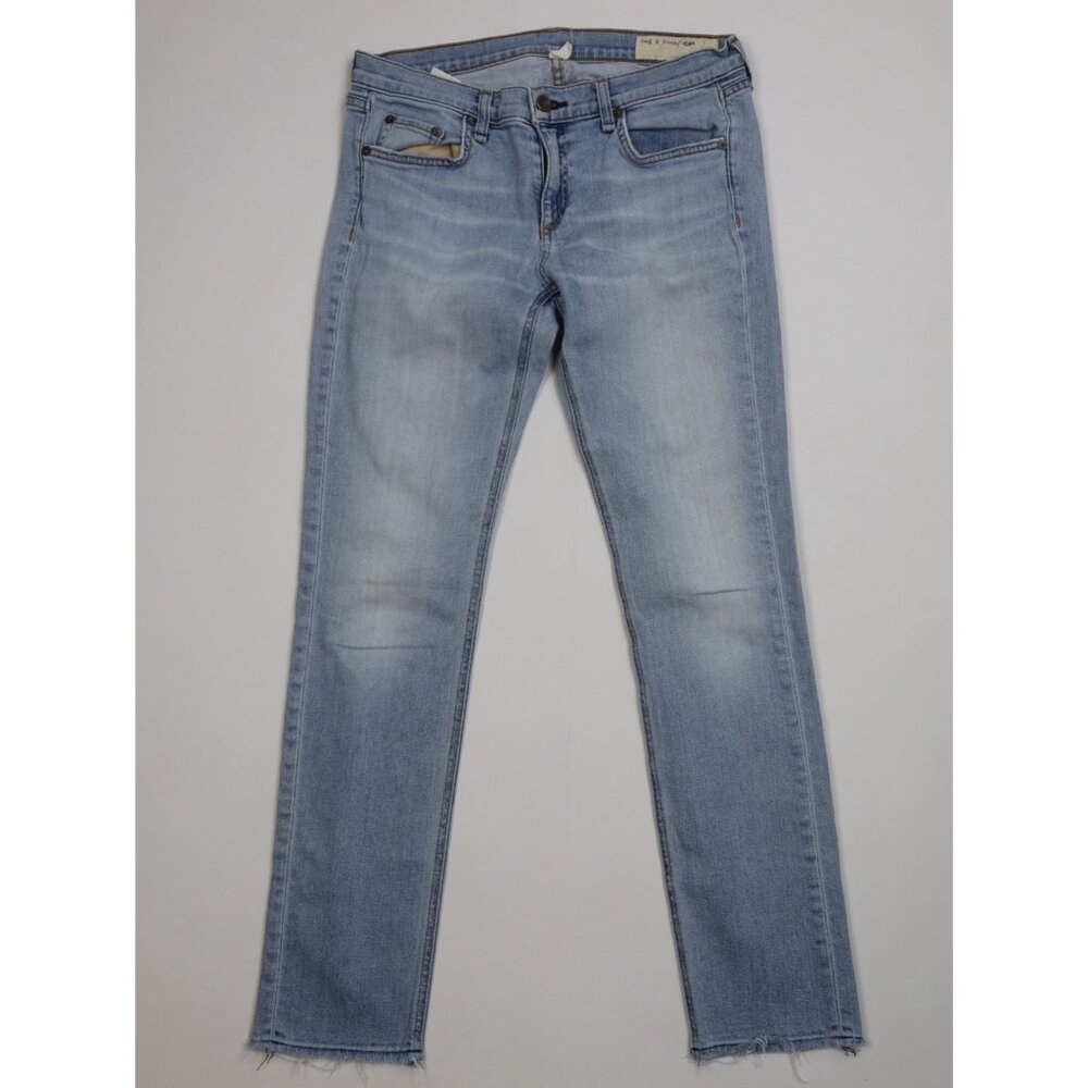rag & bone Womens 27 Slim Fit Low Rise Cropped Boyfriend Fit The Dre Jeans Blue